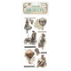Rub-on Stamperia 10.16x21.6 cms. Voyages Fantastiques exploradores