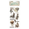 Rub-on Stamperia 10.16x21.6 cms. Voyages Fantastiques exploradores