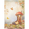 Papel de Arroz Stamperia Whispering woods casa de botas