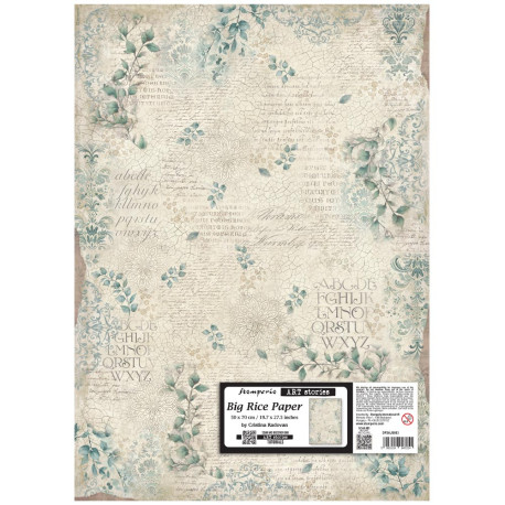 Hoja Papel  Arroz Stamperia 50x70 cms. Peony pattern