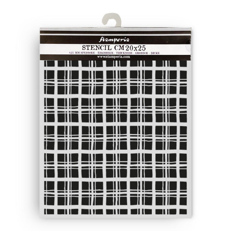 Stencil Stamperia 20x25 Whispering Woods tartan pattern