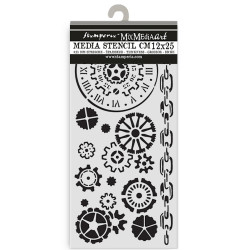 Stencil 12x25 Stamperia Voyages Fantastiques mecaniscoms