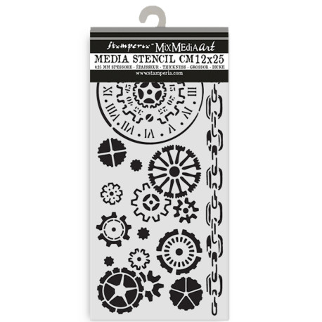 Stencil Stamperia Steampunk 15X20CM Y 0.5MM PROXIMAMENTE