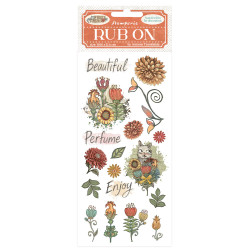 Rub-on Stamperia 10.16x21.6 cms. Furry Friends flowers