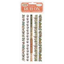 Rub-on Stamperia 10.16x21.6 cms. Furry Friends stripes