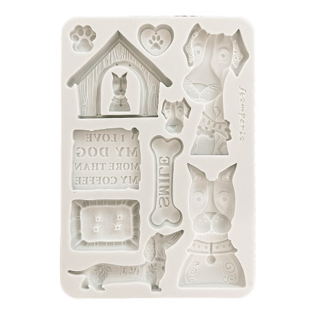 Stamperia Silicone mold A5 Furry Friends I love my dog