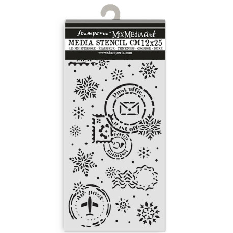 Stencil 12x25 Stamperia Gear up for Christmas snowflakes