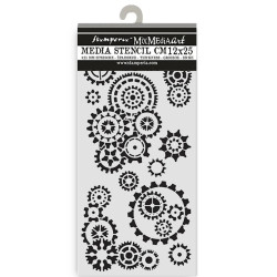 Stencil 12x25 Stamperia Gear up for Christmas gears