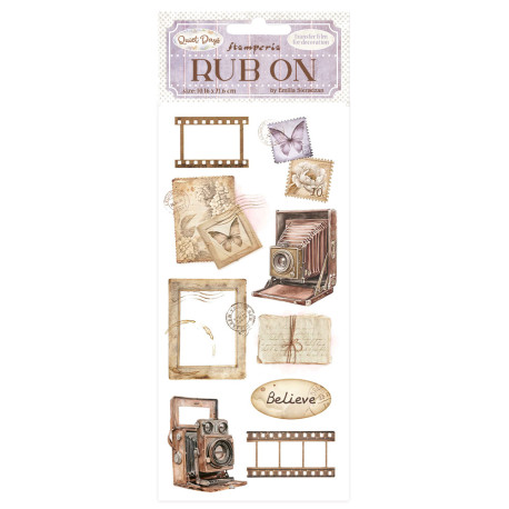 Rub-on Stamperia 10.16x21.6 cms. Quiet Days Fotografia Vintage