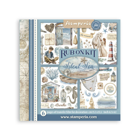 Rub-on Stamperia Set 6 Hojas 15.5x15 cms. Silent SEa