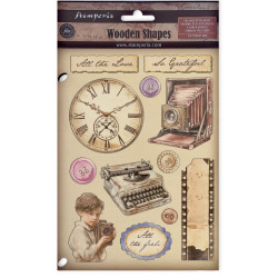 Apliques de madera Stamperia A5 Quiet Days