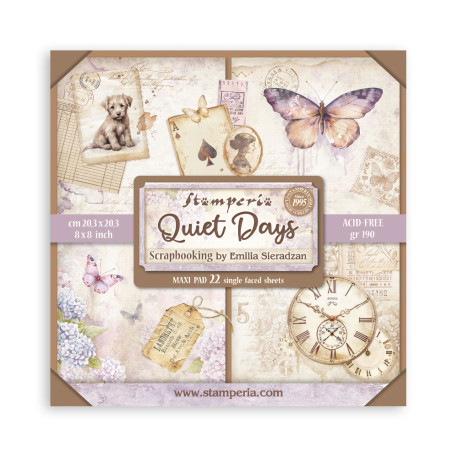 Colección Scrap Stamperia 20.3x20.3 a una cara Quiet Days
