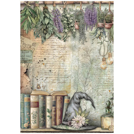 Papel de Arroz Stamperia Herbarium Silvae Libros