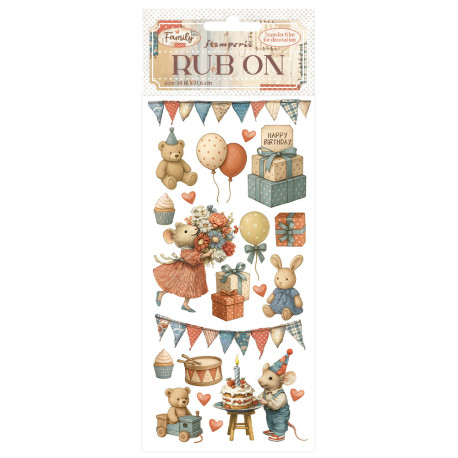 Rub-on Stamperia 10.16x21.6 cms. Family Fiesta