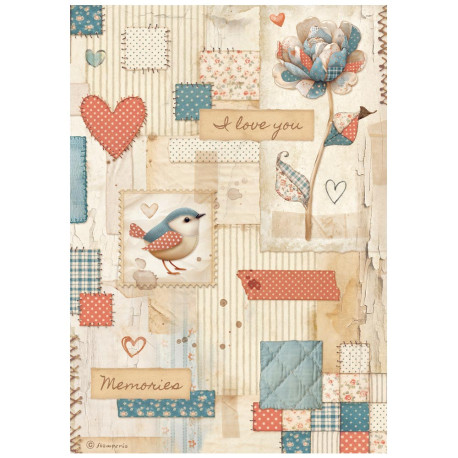 Papel de Arroz Stamperia Family patchwork