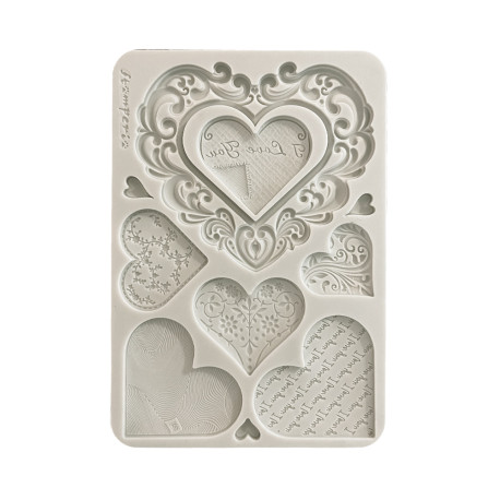 Stamperia Silicone mold A5 Family Corazones