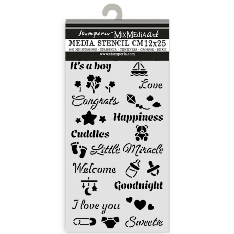 Stencil 12x25 Stamperia Baby citas