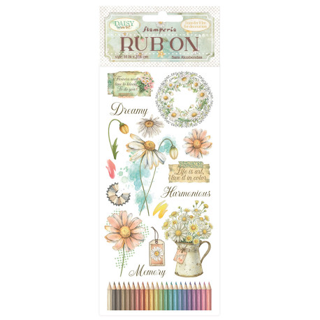 Rub-on Stamperia 10.16x21.6 cms. Daisy armonioso