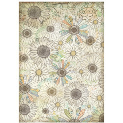 Papel de Arroz Stamperia Daisy Art Patron de Margaritas Estilizadas