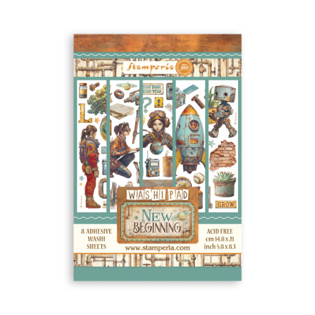 Washi pad 8 hojas A5 Coffee and chocolate Stamperia