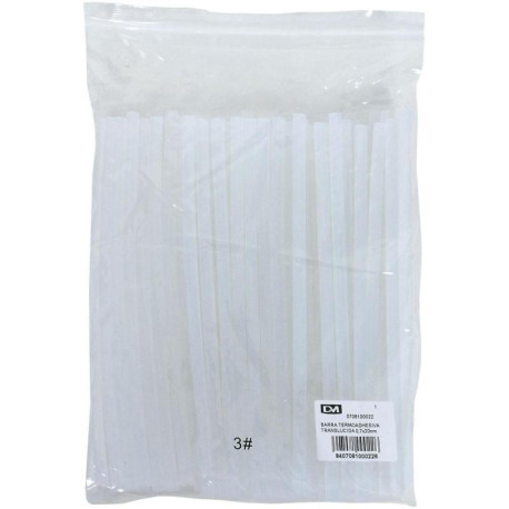 Barra Termoadhesiva transprente  0,7X20CM. bolsa 1/2 kg ( 67  unid. aprox.)