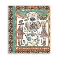 Rub-on Stamperia Set 6 Hojas 20.5x23 cms. Gardens of Time