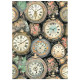 Kit 8 Papeles arroz A-6 Stamperia Backgrounds Gardens of Time