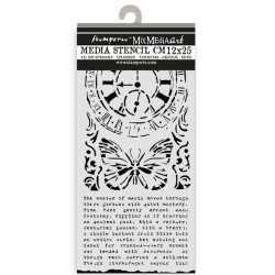 Stencil 12x25 Stamperia Gardens of Time reloj y mariposa