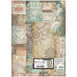 Hoja Papel  Arroz Stamperia 50x70 cms. Gardens of Time diseños combinados