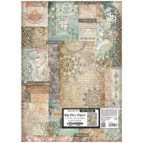 Hoja Papel  Arroz Stamperia 50x70 cms. Peony pattern