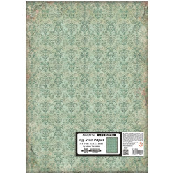 Hoja Papel  Arroz Stamperia 50x70 cms. Gardens of Time tapiz verde