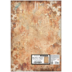 Hoja Papel  Arroz Stamperia 50x70 cms. Gardens of Time diseño oxidado