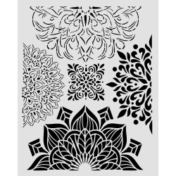 Stencil Stamperia 20x25 Gardens of Time medios frisos