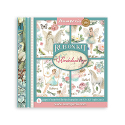 Rub-on Stamperia Set 6 Hojas 15.5x15 cms. Wonderland