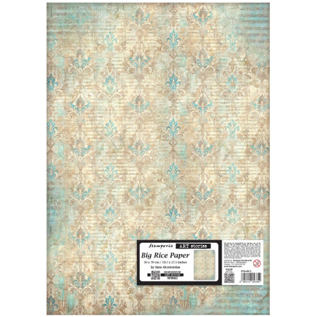 Hoja Papel  Arroz Stamperia 50x70 cms. Peony pattern