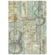 Kit 8 Papeles arroz A-6 Stamperia Backgrounds Symphony