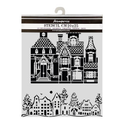 Stencil Stamperia 20x25 Christmas house