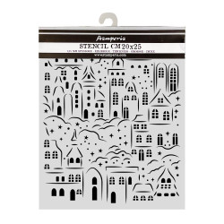 Stencil Stamperia 20x25 Christmas village