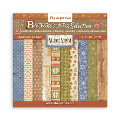 Colección Scrap Stamperia 20.3x20.3 Silent Night backgrounds