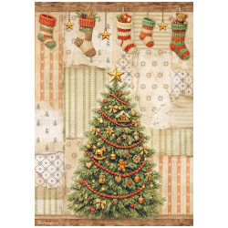 Papel de Arroz Stamperia Silent Night Christmas tree