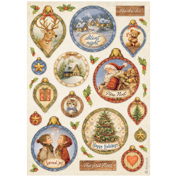 Papel de Arroz Stamperia Silent Night Christmas Balls