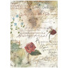 Papel de Arroz Stamperia Flowers and Poems pattern