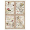 Papel de Arroz Stamperia Flowers and Poems 4 cards