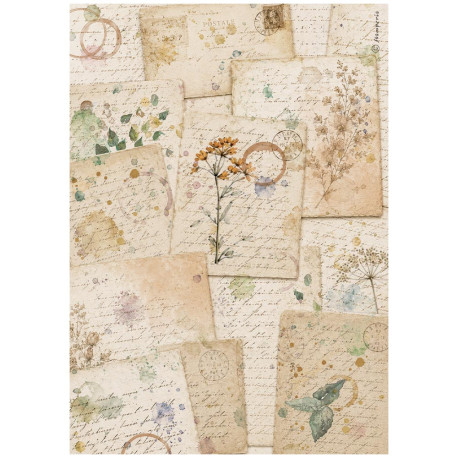 Papel de Arroz Stamperia Flowers and Poems botanic sheets