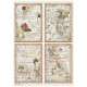 Kit 6 Papeles arroz A-4 Stamperia Flowers and Poems