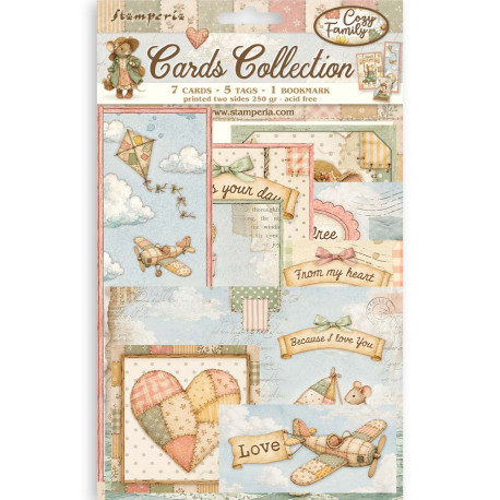 Set Tarjetas Stamperia Cozy Family