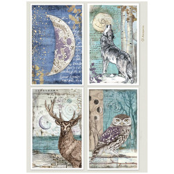 Papel de Arroz Stamperia Cosmos 4 tarjetas