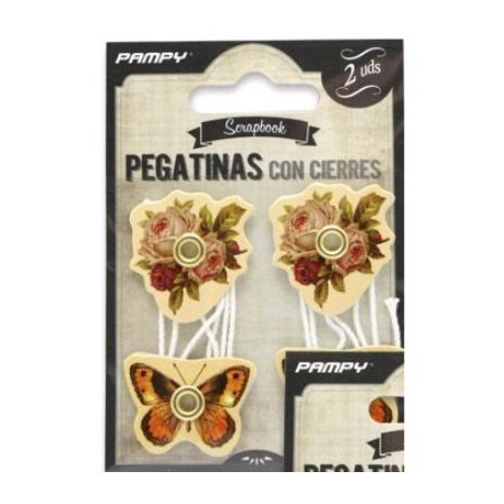 Pack de dos pegatinas cierre Flores / Mariposas