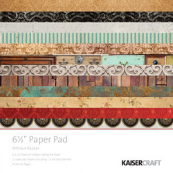 Pack  papeles Kaisercraft 6.5"X 6.5" antique bazaar