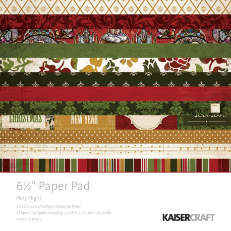 Pack  papeles Kaisercraft 6.5"X 6.5" holy night